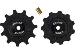 Elvedes CP2017100 Pulley Wheels 2x11 Teeth Inox - Black