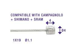Elvedes Slick Cablu Schimbător 2.25m 1.1mm - Argintiu