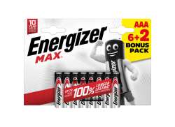 Energizer Max Batterier AAA LR03 - S&oslash;lv (8)