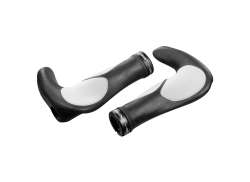 Ergotec Grips 138mm with Lock Clamp - Black/White