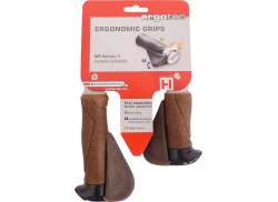 Ergotec Impugnature MF1 Alu 130/87mm - Nero/Marrone