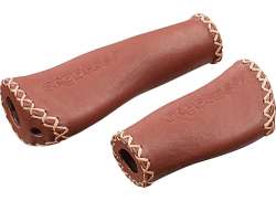 Ergotec Monaco Grips 135/92mm Leather - Chocolate Brown
