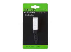 Falkx Mini Forlygte LED USB Opladelig - Hvid