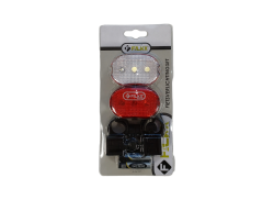 Falkx MTB Verlichtingsset Batterij - Wit/Rood