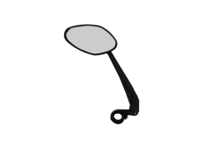 Falkx Radar Oglindă De Bicicletă St&acirc;nga 13x6cm - Negru