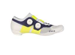 Fizik Vega Carbono Zapatillas De Ciclismo Blanco/Flúo Amarillo - 41