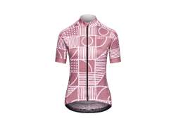 Giro Chrono Camisola De Ciclismo Ss (Manga Curta) Mulheres Dusty Rosa Linocut - L