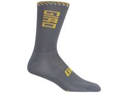 Giro Comp Highrise Cycling Socks Gray/Yellow - L 43-45