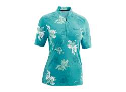Gonso Bondasca Fietsshirt KM Dames Petrol Allover Petrol Allover