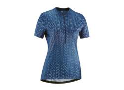 Gonso Giustina Camisola De Ciclismo Ss (Manga Curta) Mulheres Insignia Azul Insignia Blauw