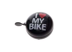 HBS Bicycle Bell I Love My Bike 80mm Ding Dong - Black