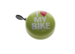 HBS Bicycle Bell I Love My Bike 80mm Ding Dong - Green