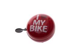 HBS Bicycle Bell I Love My Bike 80mm Ding Dong - Red