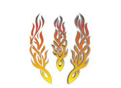 HBS Bicycle Sticker Flames Large- Red/Yellow