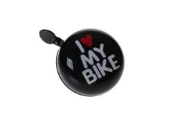 HBS Campainha De Bicicleta I Love My Bike Ding Dong &Oslash;60mm - Preto