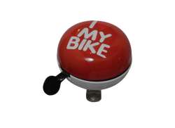 HBS Campainha De Bicicleta I Love My Bike Ding Dong &Oslash;60mm - Vermelho/Branco