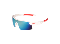 HBS Cycling Glasses Polarized Mirror Blue Green - White/Red