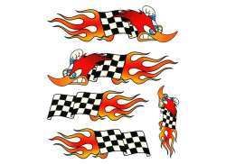 HBS Cykel Etiket Woodpecker Flag- R&oslash;d/Gul