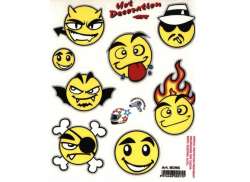 HBS Fiets Sticker Smileys- Rood/Geel/Zwart