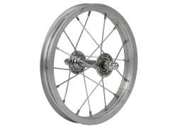 HBS Front Wheel 12\" Fixed Axle Aluminum - Silver