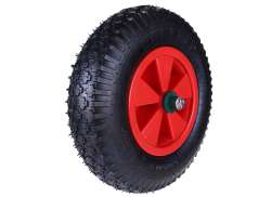 HBS Wheelbarrow Wheel 4.80 x 8.00\" With Axle - Red/Black