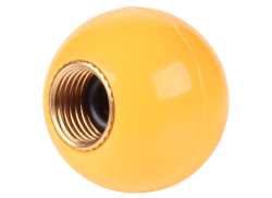 HBS 幸せ スマイリー バルブ キャップ Sv 真鍮 - イエロー (1)