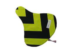 Hooodie Saddle Cover Road Lines - Black/Fluorescent Yellow