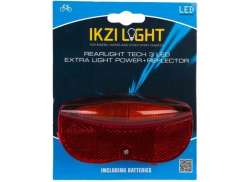 Ikzi Farol Traseiro + Refletor 3 LED 50mm - Vermelho/Preto