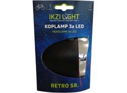 IKZI Headlight 3LED Retro 3xAAA Black