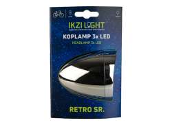 IKZI Headlight 3LED Retro 3xAAA Chrome