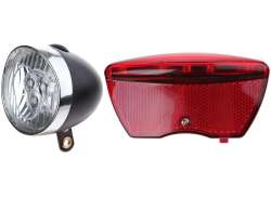 Ikzi Retro Lyssæt LED Batterier - Sort/Krom