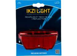 Ikzi Zadn&iacute; Světlo + Odrazka 5 LED 80mm - Červen&aacute;/Čern&aacute;