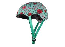 Kiddimoto Floral Capacete Infantil Verde/Vermelho Floral - M