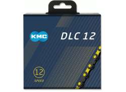 KMC DLC12 Catena Bici 12V 11/128" 126 Raccordo - Nero/Giallo