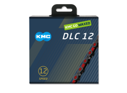KMC DLC12 Catena Bici 12V 126S Waxed - Nero/Rosso