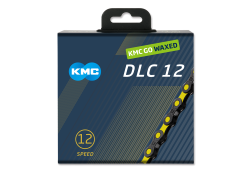 KMC DLC12 自転車 チェーン 12V 126S Waxed - ブラック/イエロー