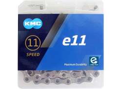 KMC e11 Bicycle Chain E-Bike 11S 11/128&quot; 122 Links - Silver
