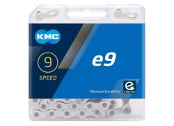KMC E9 自行车链条 11/128&quot; 9速 122 链节 - 银色