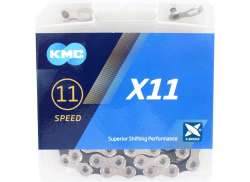 KMC X11 Catena Bici 11V 11/128" 114 Raccordo - Nero/Argento