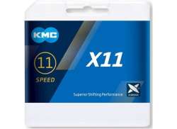 KMC X11 자전거 체인 11S 11/128&quot; 118 링크 - Aurora 블루