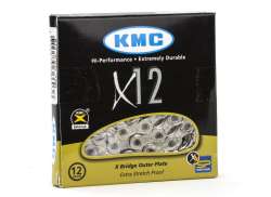 KMC X12 Catena Bici 12V 11/128" 126 Raccordo - Argento