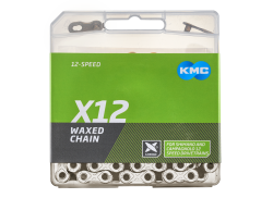 KMC X12 Cykelk&aelig;de 12V 126S Waxed - Sort/S&oslash;lv