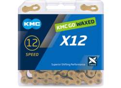 KMC X12 Cykelkedja Waxed 12V 11/128 126 Länkar - Guld