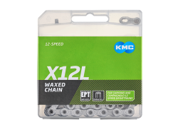 KMC X12L Lancuch Rowerowy 12V 126 Linki Waxed - Srebrny