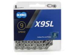 KMC X9SL 자전거 체인 9S 11/128&quot; 114 링크 - 실버