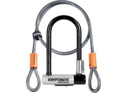 Kryptonite KryptoLok Mini-7 + KFlex Antivols Type U 17.8cm -Argent/Noir