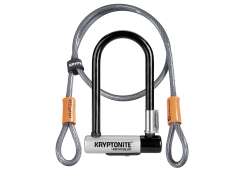 Kryptonite KryptoLok Mini-7 + KFlex B&oslash;ylel&aring;s 17.8cm -S&oslash;lv/Svart