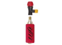 Luft Power Co2 Pompe 16g Valve Schrader/Vp -Rouge/Noir