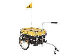 M-Wave Fold &amp; Carry Bike Trailer Up To 40kg - Gray/Yellow
