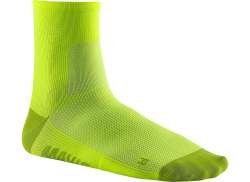 Mavic Essential Mid Cycling Socks Safety Geel
